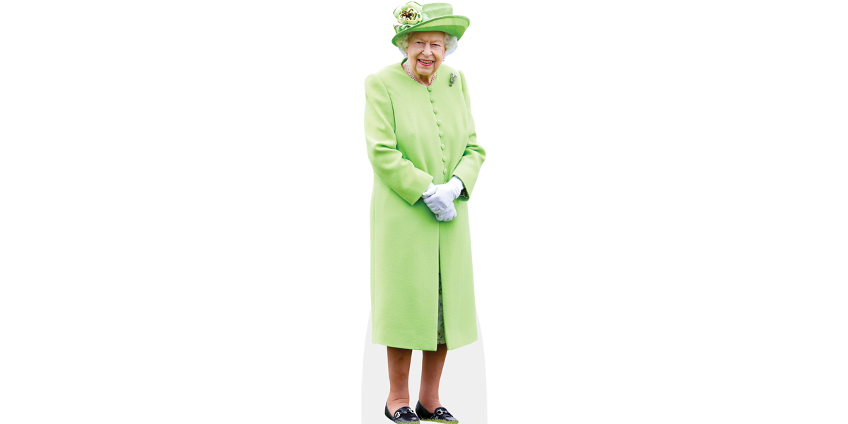 Featured image for “HRH The Queen (Green Outfit) Cardboard Cutout”