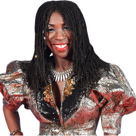 Featured image for “Heather Small (Gold Outfit) Half Body Buddy Cutout”