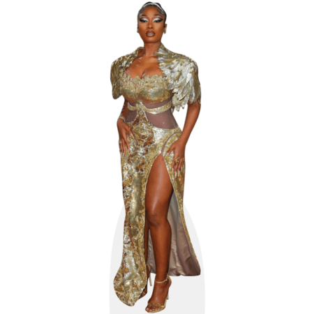 Featured image for “Megan Thee Stallion (Gold Dress) Cardboard Cutout”