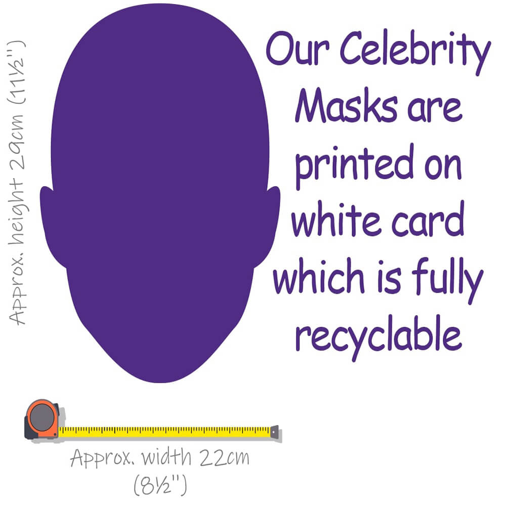 Masks are printed on white card