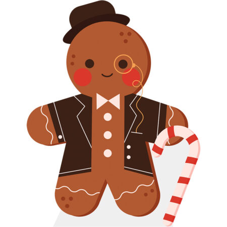 Featured image for “Christmas Cutout (Gingerbread Man 3) Cardboard Cutout 82cm, Mini Cutout 30cm”
