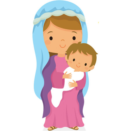 Featured image for “Christmas Cutout (Mary and Baby) Cardboard Cutout 95cm, Mini Cutout 30cm”